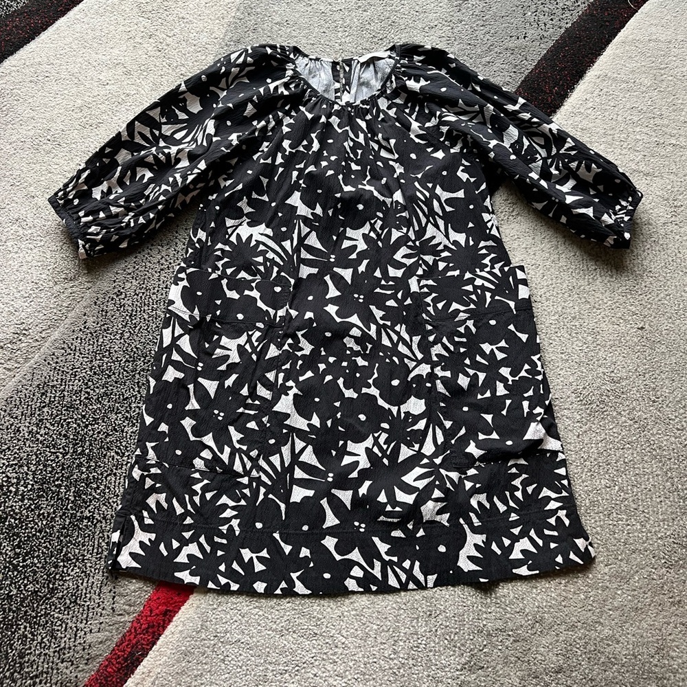 Everlane Organic Cotton Seersucker Puff Sleeve Floral Mini Dress - Picture 3 of 5